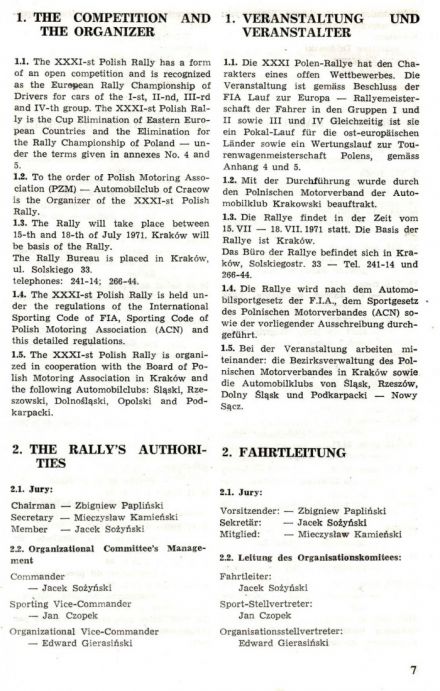 Rajd Polski - 1971r.